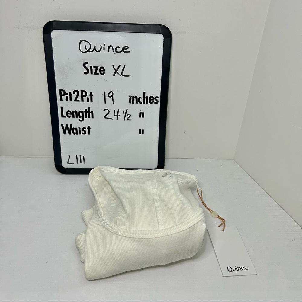 NWT Quince Organic Cotton Scoop Neck Short Sleeve White Top Spring 2025 Sz XL - Picture 14 of 14